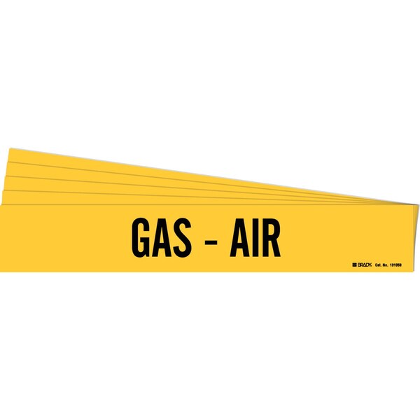 Brady GAS - AIR Pipe Marker Style 1 Black on Yellow 1 per Card, 5 PK 131050-PK - main